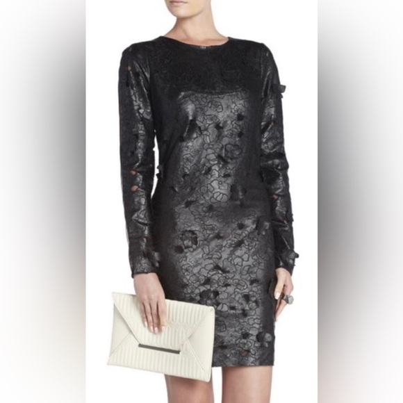 BCBGMaxAzria Black Sequin Sheath Mini Dress - Picture 11 of 11